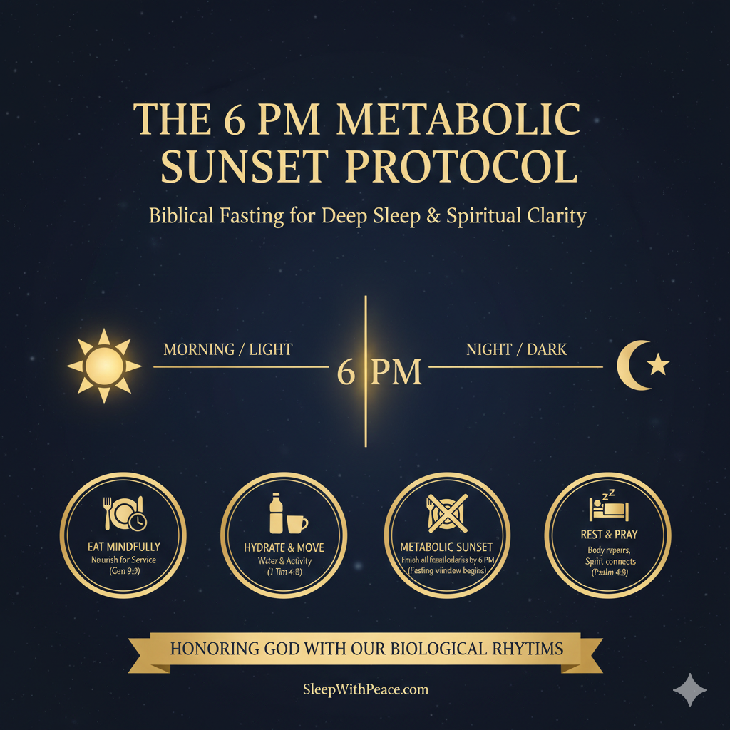 The 6 PM Metabolic Sunset Protocol Infographic for Christians